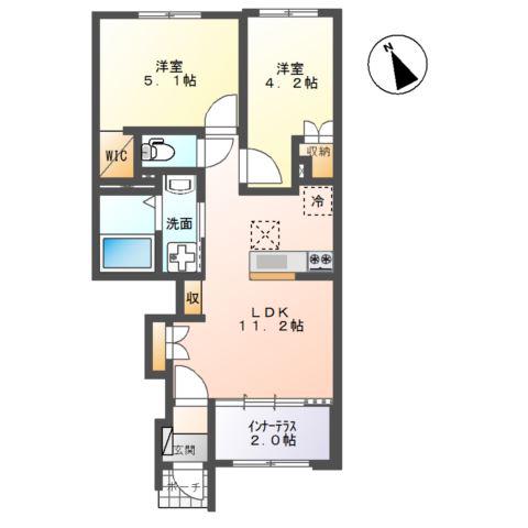 ソレイユルヴァン(2LDK/1階)の間取り写真