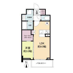 セレニテ谷町四丁目アリエ(1LDK/10階)の間取り写真
