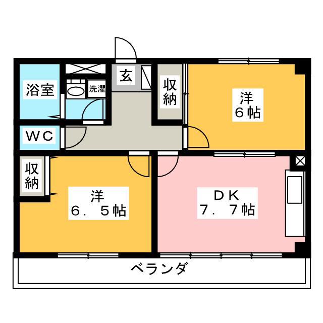 ピソアネシス(2DK/3階)の間取り写真