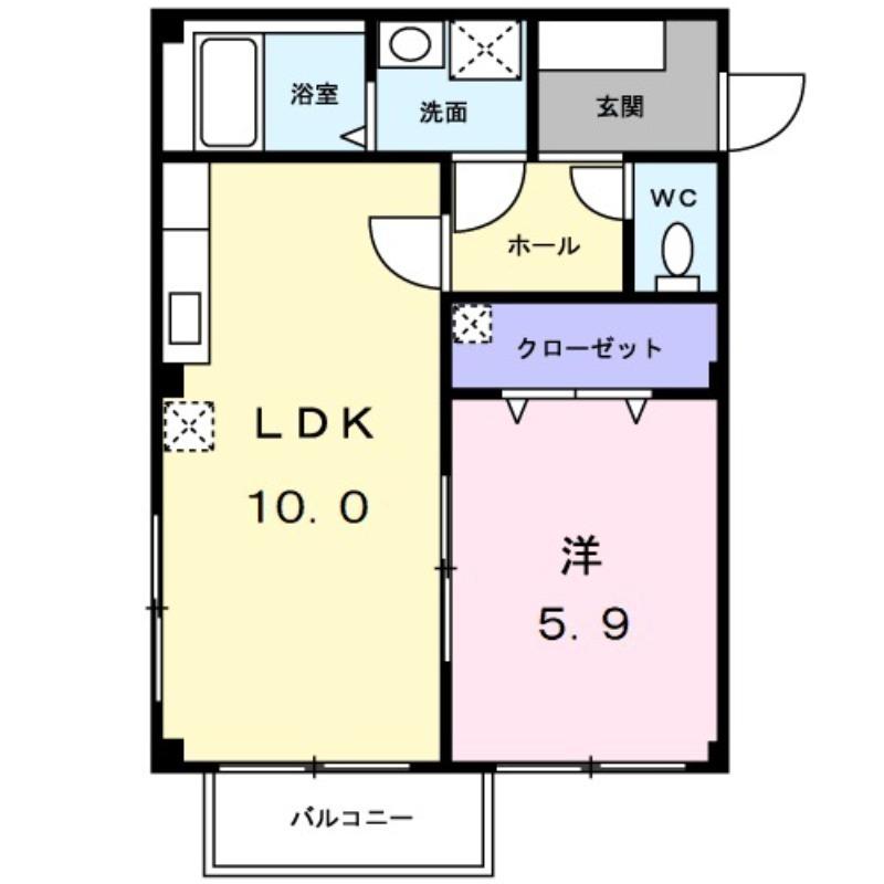 サニーヴィラ(1LDK/2階)の間取り写真