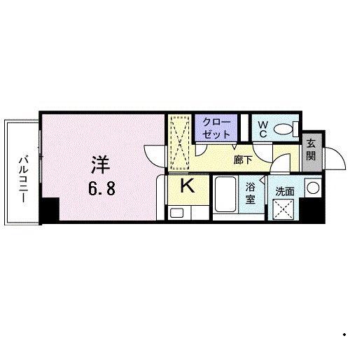プレジデント姪浜駅前(1K/10階)の間取り写真
