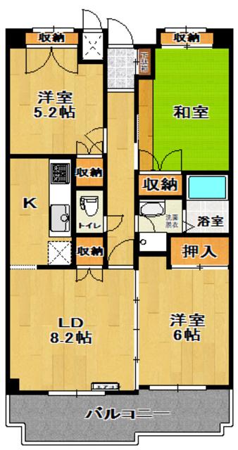 アネックス郡山(3LDK/6階)の間取り写真