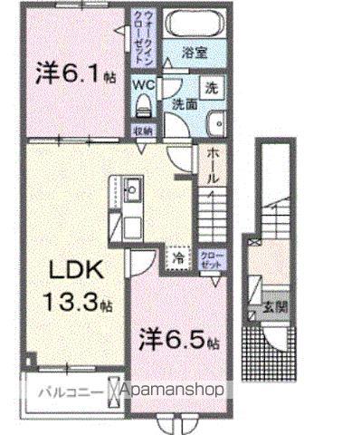 R.N.P レジデンスW I(2LDK/2階)の間取り写真