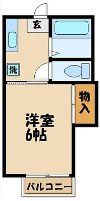 コーポヒルサイド(1K/2階)の間取り写真