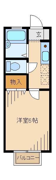 リファインド調布B(1K/1階)の間取り写真