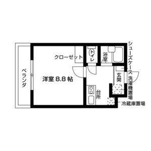 セルシオン池下(1K/4階)の間取り写真
