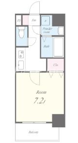 グランパシフィック北新町(1K/7階)の間取り写真