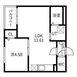 JACK SAMBANII(1LDK/3階)の間取り写真