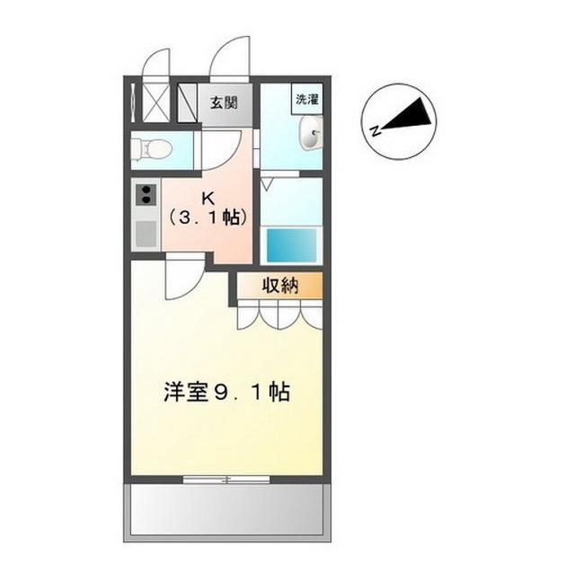 ＪＲ常磐線 赤塚駅 徒歩9分 2階建 築19年(1K/2階)の間取り写真