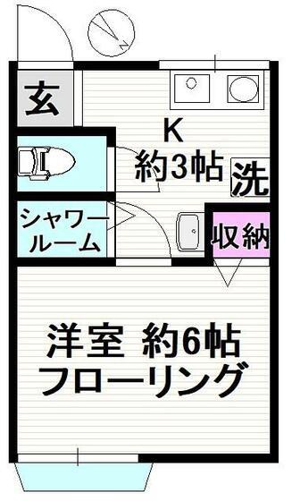 丸一荘(1K/2階)の間取り写真