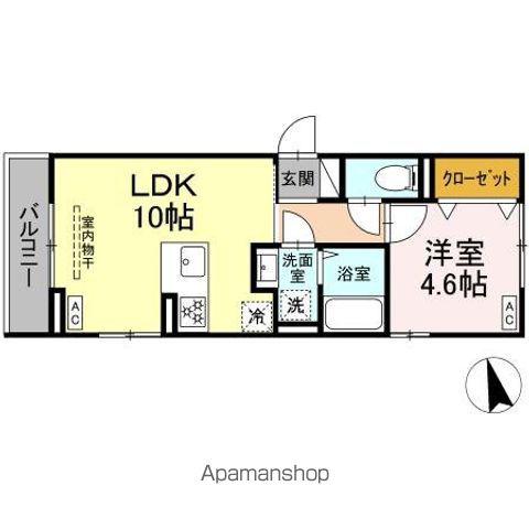 D BLESS横濱赤門通(1LDK/2階)の間取り写真