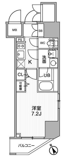 シーズンフラッツ蒲田(1K/5階)の間取り写真