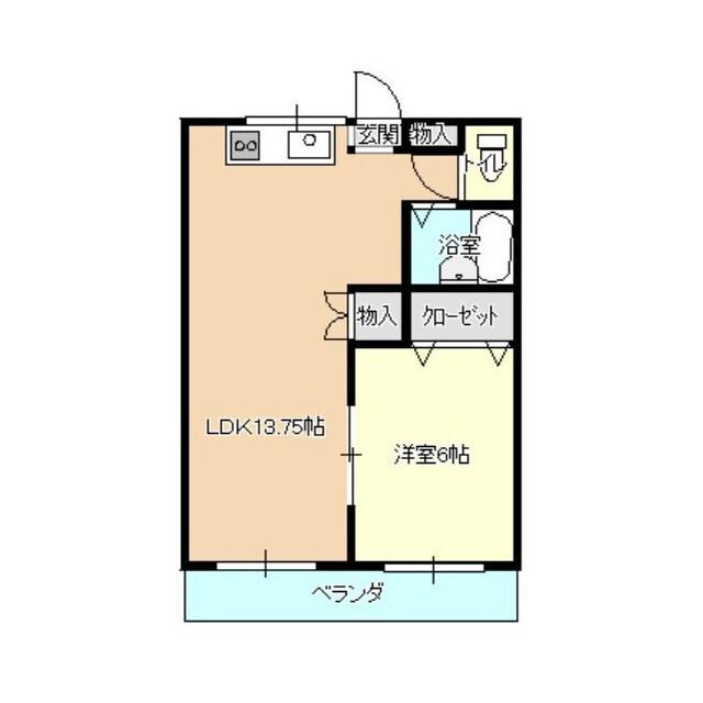 コミューンKホームズ(1LDK/1階)の間取り写真