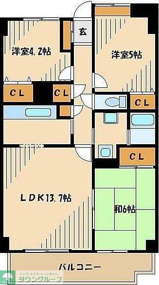 グレース代官III(3LDK/4階)の間取り写真