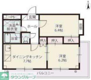 SUN&SUN(2DK/3階)の間取り写真