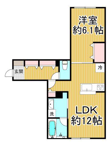 YS COURT 2(1LDK/1階)の間取り写真