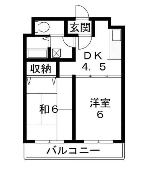 バローゼ7(2DK/3階)の間取り写真