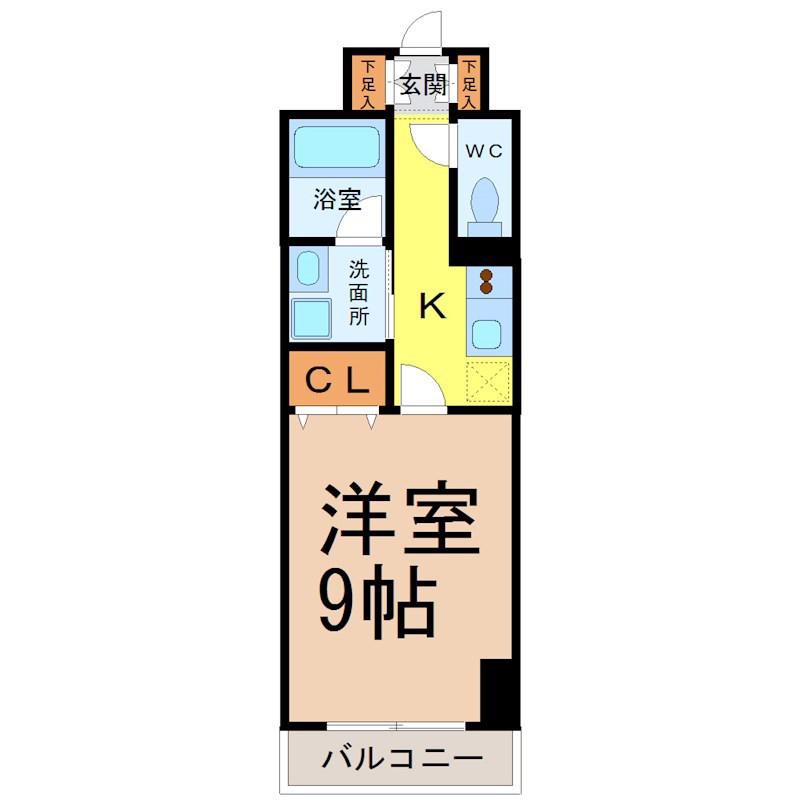 レジディア東桜(1K/4階)の間取り写真
