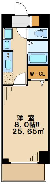 ベルベール(1K/5階)の間取り写真