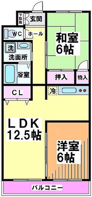 レジデンスマルタ(2LDK/1階)の間取り写真