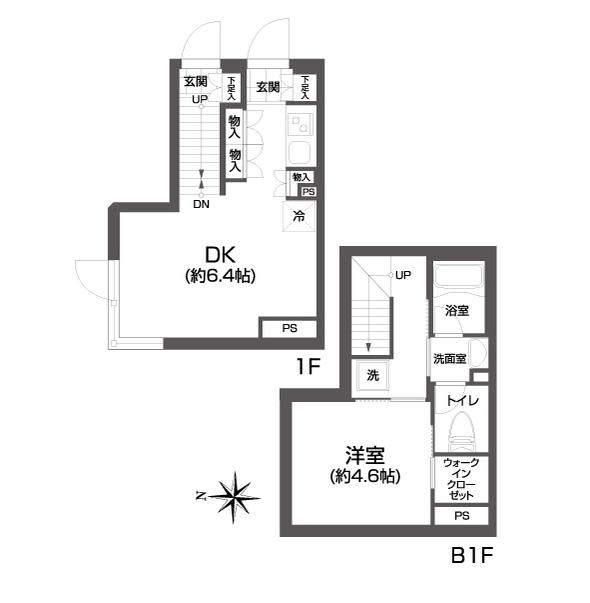 UVAS池袋 UVAS池袋(1DK/1階)の間取り写真