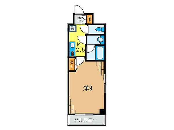 ハウスミズエ(1K/4階)の間取り写真