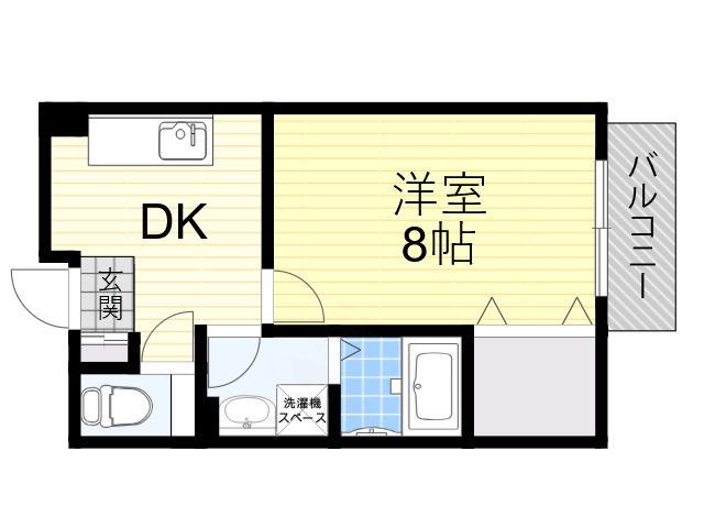 COZY PORT K(1DK/1階)の間取り写真