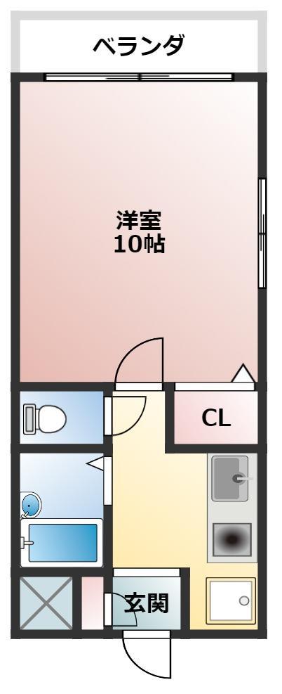 暁21うえきI号館(1K/1階)の間取り写真