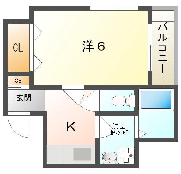 ドゥジェームシマ(1K/3階)の間取り写真