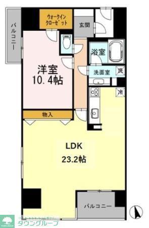 カスタリア伏見(1LDK/14階)の間取り写真