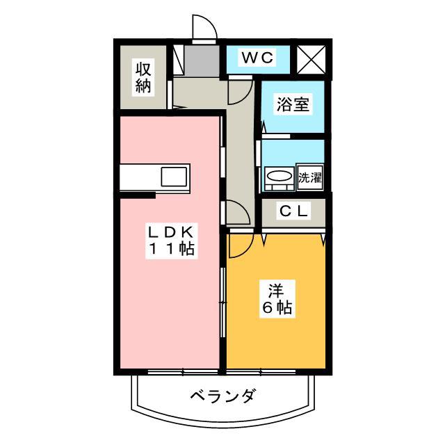 エルーセラ OHNO(1LDK/1階)の間取り写真