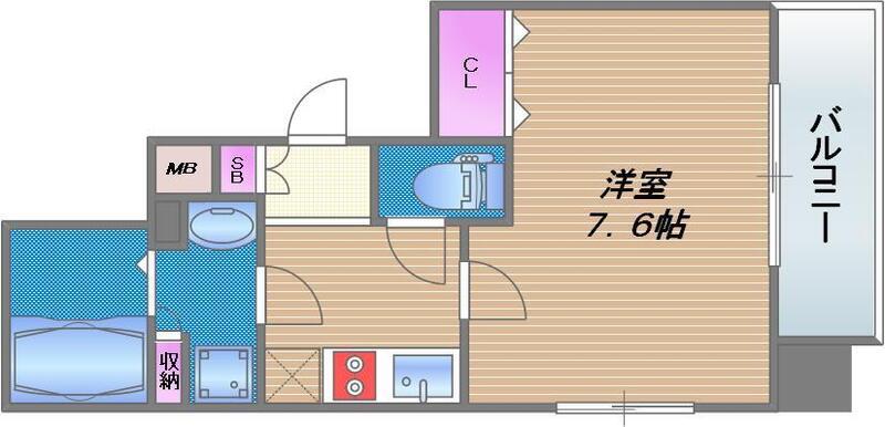 AMABILE森之宮(1K/3階)の間取り写真