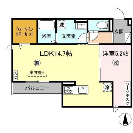 DWELL石垣東(1LDK/2階)の間取り写真