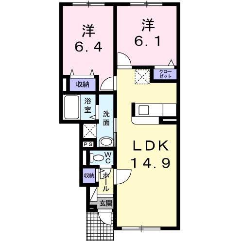 ＪＲ函館本線 近文駅 徒歩14分 2階建 築12年(2LDK/1階)の間取り写真