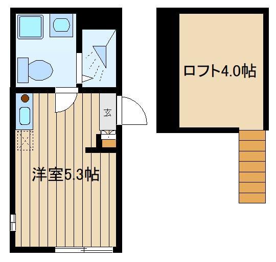 ハーモニーテラス東大泉ツー(ワンルーム/2階)の間取り写真
