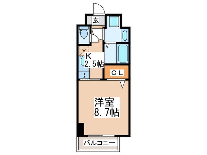 LAFORTE(1K/8階)の間取り写真