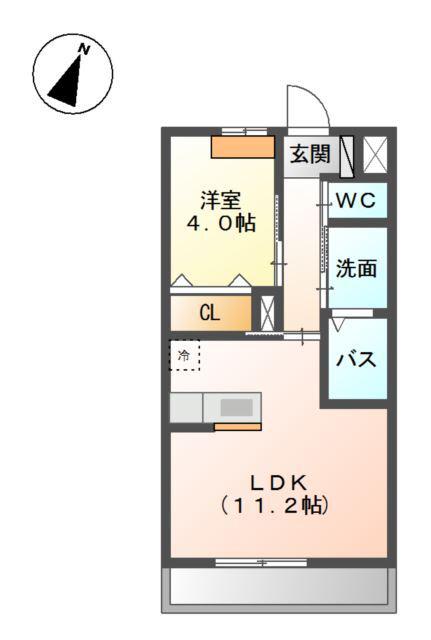 エスポワール クレール(1LDK/1階)の間取り写真