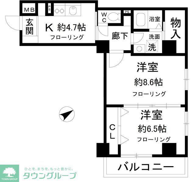 TOKIビル(2K/3階)の間取り写真