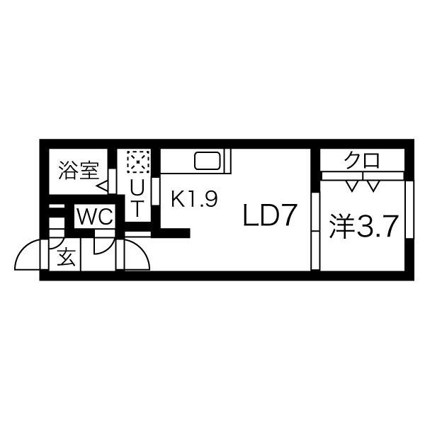 フェリスインフィニートN12(1LDK/4階)の間取り写真