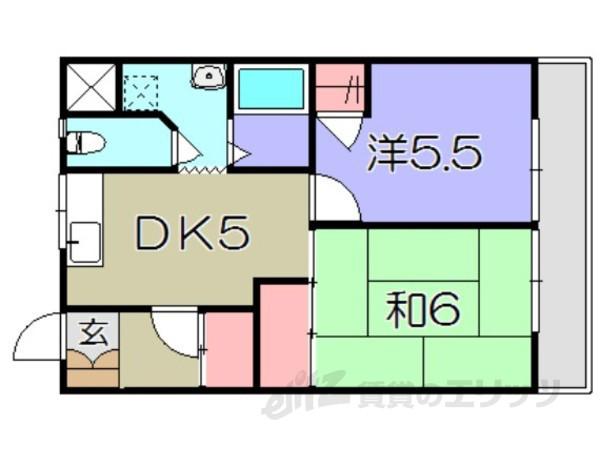 ヴィラシメノ(2DK/1階)の間取り写真