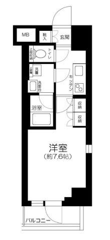 クレヴィスタ多摩川六郷(1K/3階)の間取り写真