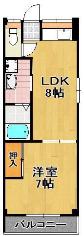 千島マンション(1LDK/3階)の間取り写真