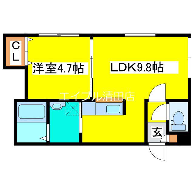 HE&65287S-MODE幸(1LDK/1階)の間取り写真