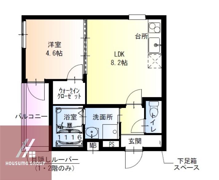フジパレス上新庄西(1LDK/3階)の間取り写真
