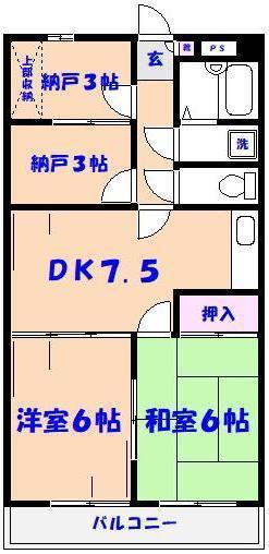 サンヒルズ(2SDK/1階)の間取り写真