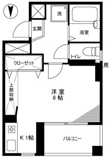 Sクラス イシハラ(1K/2階)の間取り写真