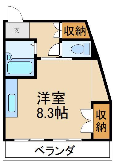 メゾンアキナイ香里(ワンルーム/2階)の間取り写真