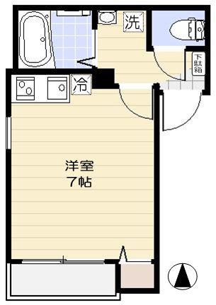 リッツ浅草(ワンルーム/1階)の間取り写真
