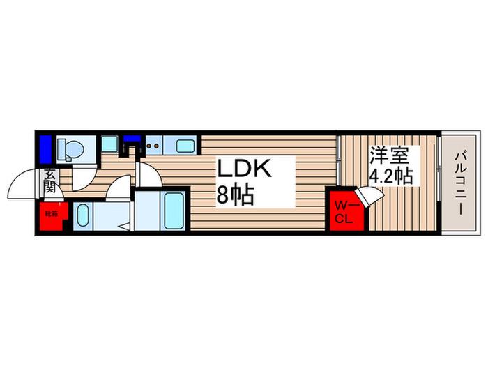 LIV水子(1LDK/3階)の間取り写真