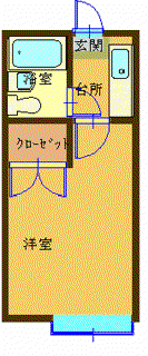 コンフォール10(1K/2階)の間取り写真